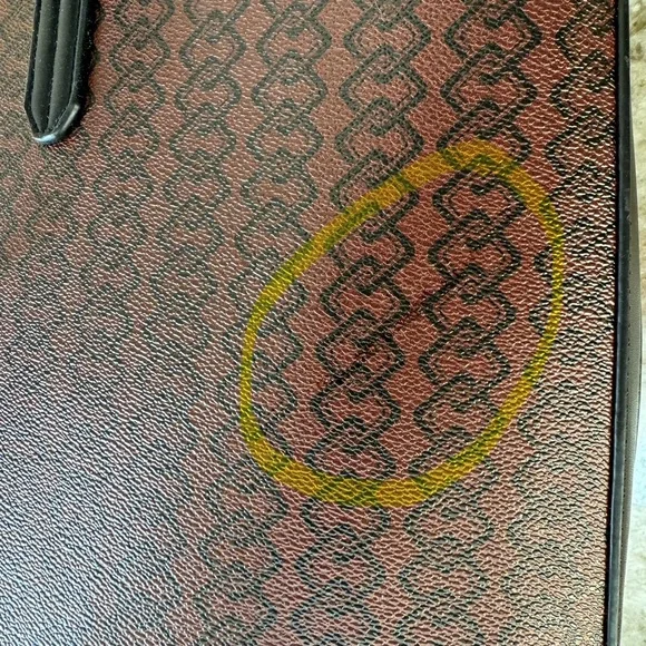 NWT!! Adrienne Vittadini Workbook Tote,Rich brown dark green/black/khaki stripe - Picture 15 of 16